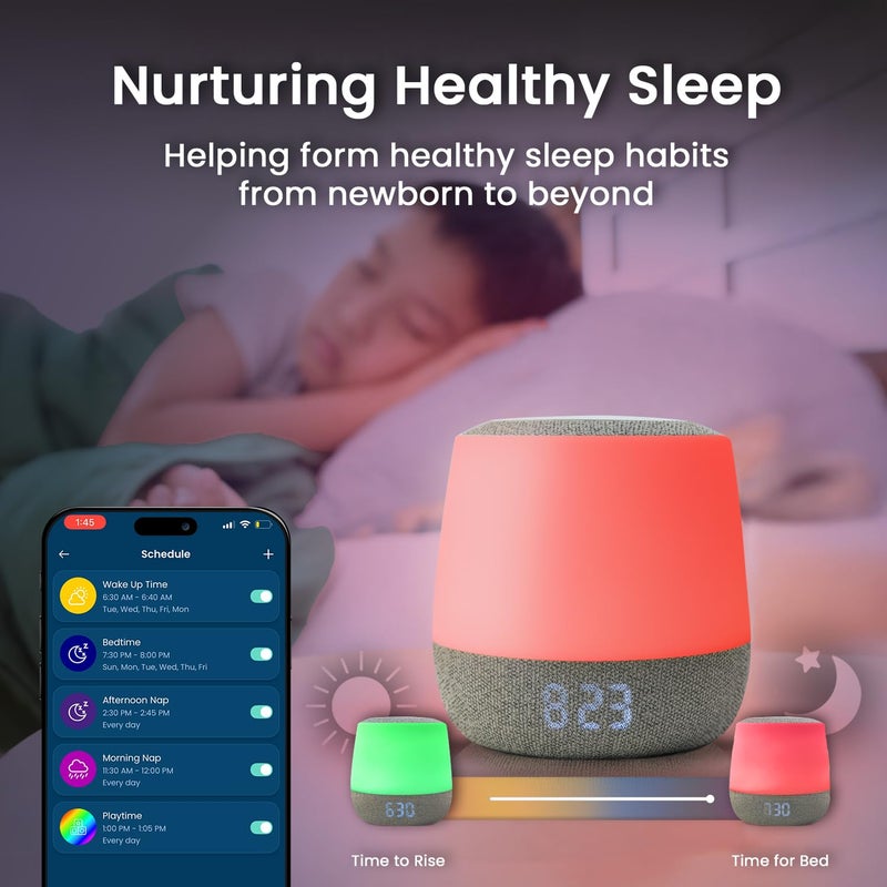 Babysense Dreamer 2.0 Baby Sound Machine with Night Light | 2nd Gen | 28 Soothing Sounds | Toddler Sleep Trainer | App-Controlled White Noise Machine | Sleep Timer | 2.4GHz WiFi | US Only - Image 3